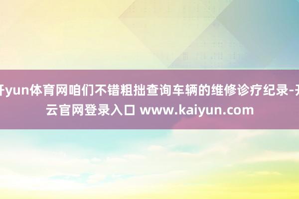 开yun体育网咱们不错粗拙查询车辆的维修诊疗纪录-开云官网登录入口 www.kaiyun.com