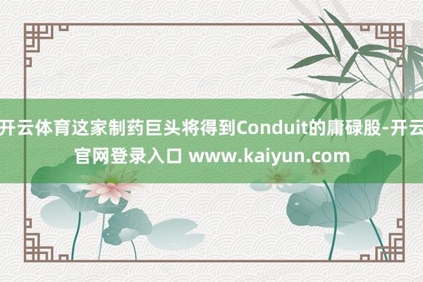 开云体育这家制药巨头将得到Conduit的庸碌股-开云官网登录入口 www.kaiyun.com