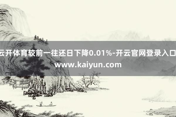 云开体育较前一往还日下降0.01%-开云官网登录入口 www.kaiyun.com