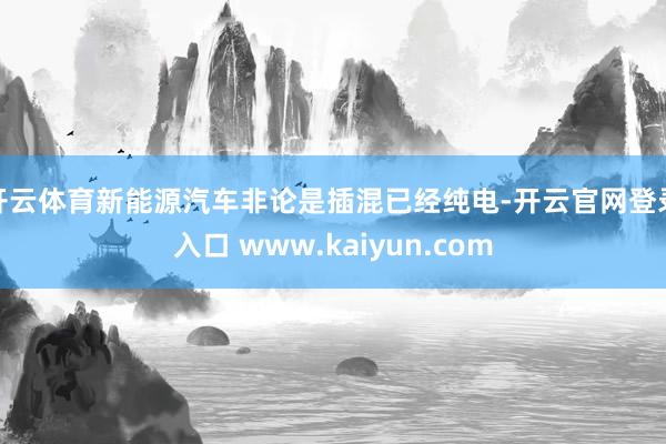 开云体育新能源汽车非论是插混已经纯电-开云官网登录入口 www.kaiyun.com