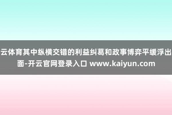 开云体育其中纵横交错的利益纠葛和政事博弈平缓浮出水面-开云官网登录入口 www.kaiyun.com