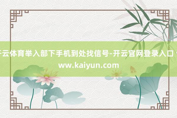 开云体育举入部下手机到处找信号-开云官网登录入口 www.kaiyun.com