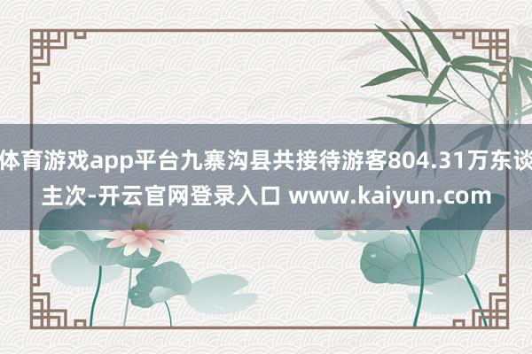 体育游戏app平台九寨沟县共接待游客804.31万东谈主次-开云官网登录入口 www.kaiyun.com